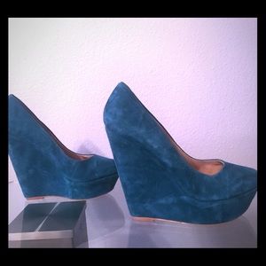 Steve Madden teal wedges